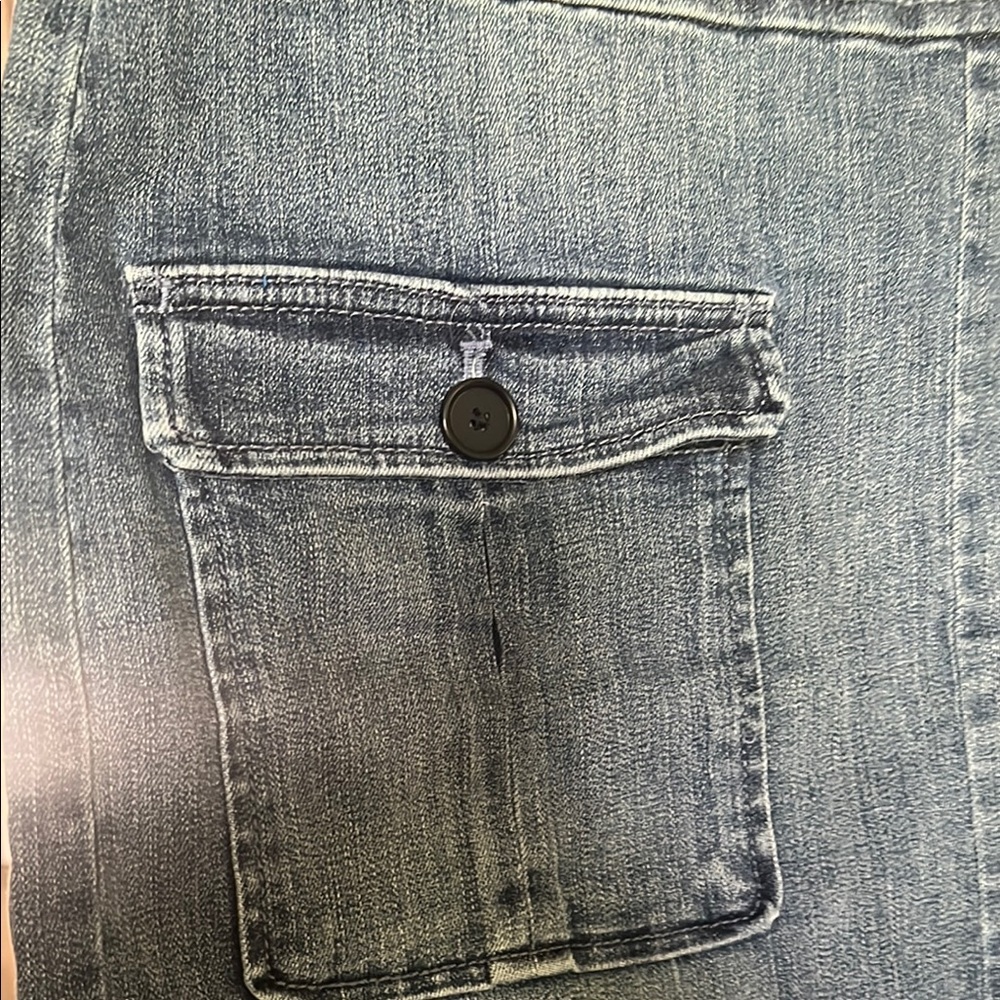LOFT Blue Mini Pencil Skirt with Cargo Style - Picture 5 of 5